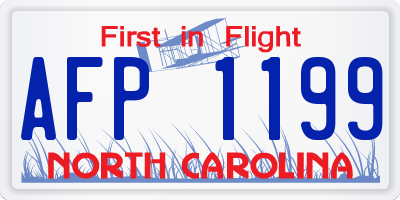 NC license plate AFP1199