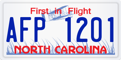 NC license plate AFP1201