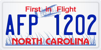 NC license plate AFP1202