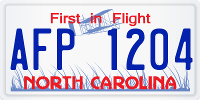 NC license plate AFP1204