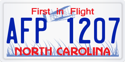 NC license plate AFP1207