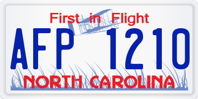 NC license plate AFP1210