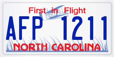 NC license plate AFP1211