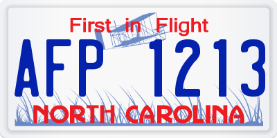 NC license plate AFP1213