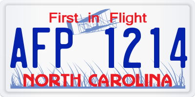 NC license plate AFP1214