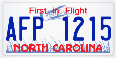 NC license plate AFP1215