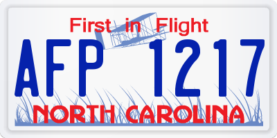 NC license plate AFP1217