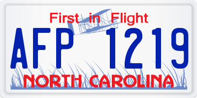 NC license plate AFP1219