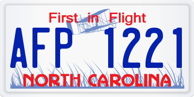 NC license plate AFP1221