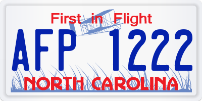 NC license plate AFP1222