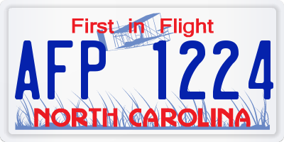 NC license plate AFP1224