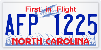 NC license plate AFP1225