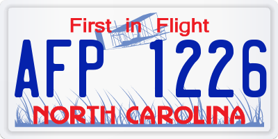 NC license plate AFP1226