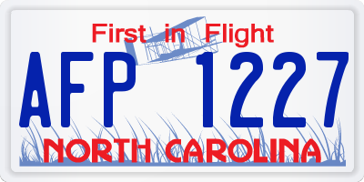 NC license plate AFP1227
