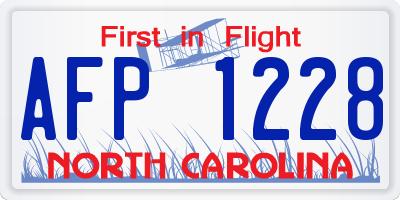 NC license plate AFP1228