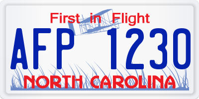 NC license plate AFP1230