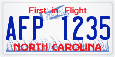 NC license plate AFP1235