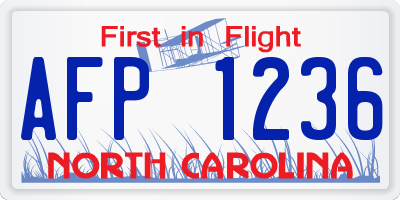 NC license plate AFP1236