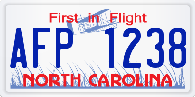 NC license plate AFP1238
