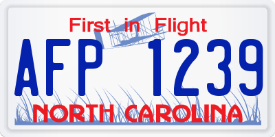 NC license plate AFP1239
