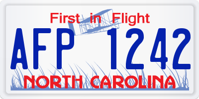 NC license plate AFP1242