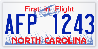 NC license plate AFP1243