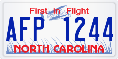 NC license plate AFP1244