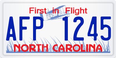 NC license plate AFP1245