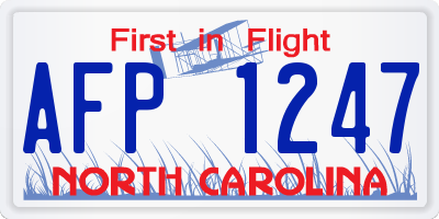 NC license plate AFP1247
