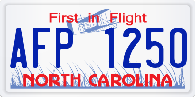 NC license plate AFP1250