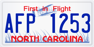 NC license plate AFP1253