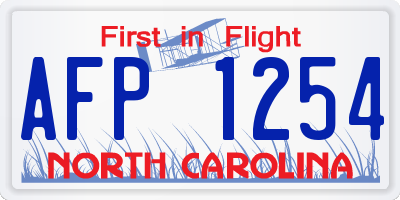 NC license plate AFP1254