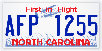 NC license plate AFP1255