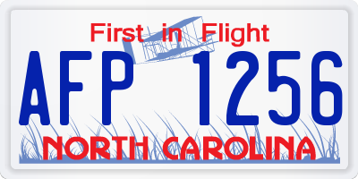 NC license plate AFP1256