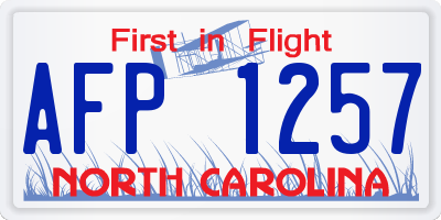 NC license plate AFP1257