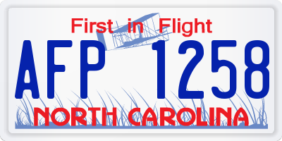 NC license plate AFP1258