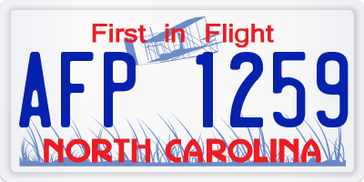 NC license plate AFP1259