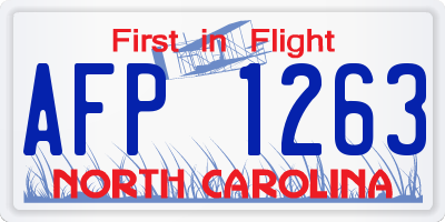 NC license plate AFP1263