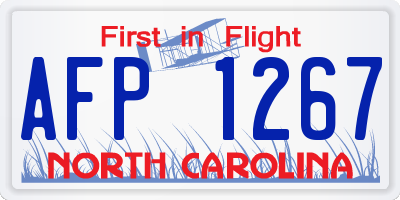 NC license plate AFP1267