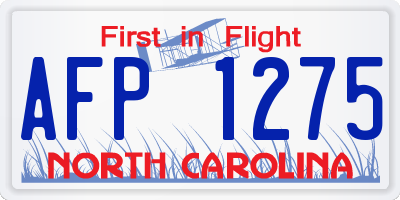 NC license plate AFP1275