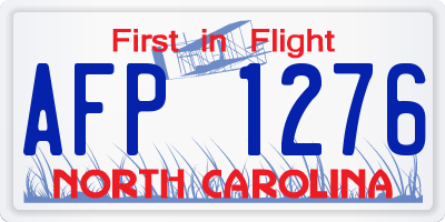 NC license plate AFP1276