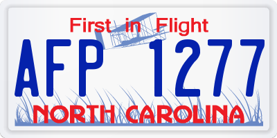 NC license plate AFP1277