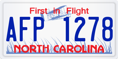 NC license plate AFP1278