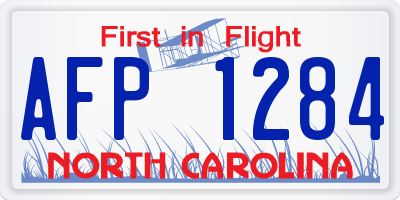 NC license plate AFP1284