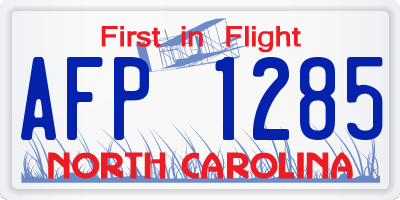 NC license plate AFP1285