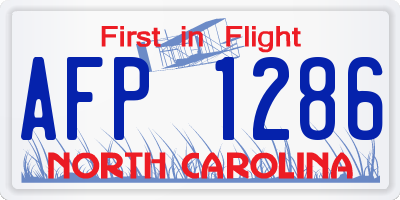 NC license plate AFP1286