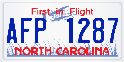 NC license plate AFP1287