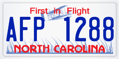 NC license plate AFP1288