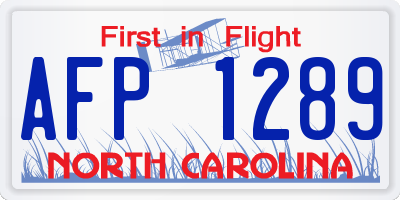 NC license plate AFP1289