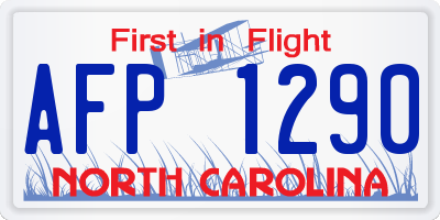 NC license plate AFP1290